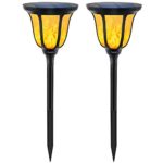 TomCare Solar Lights Solar Garden Torch Lights Waterproof Dancing Flame Outdoor Lighting Landscape Decoration Lighting 96 LED Solar Powered Path Light Dusk to Dawn Auto On/Off for Garden Patio Yard(2)