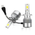 LED Headlight Bulbs Headlight bulb H7 All-in-One Conversion Kit Led headlights H4 with COB Chips 8000 Lm 6500K Cool White Beam Bulbs IP68 Waterproof , 2 Yrs Warranty