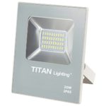 Titan Lighting White Frameless 20W Led Flood Lights, 100W Halogen/CFL Replacement, 1700LM, 6000K Day Light, Waterproof, 120-277V, Instant on