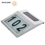 Solar Lighted Address Sign, Alotm LED Solar Address Numbers Sign Stainless House Number Decorative Plaque Apartment Number Outdoor Lighting Doorplate to Help Emergency Vehicles Visitors Locate Your Ho