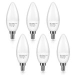 SHINE HAI Candelabra LED Bulbs 50W Equivalent, 500 Lumens 5000K Daylight White Decorative Candle Light Bulb E12 Base, Chandelier B11 LED Light Bulbs, Pack of 6