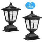 Kanstar Solar Powered Post Cap Light for Nominal Wood Posts Pathway, Deck (2), Pack of 2