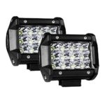 MICTUNING DB-III Led Light Pods, 2PCS 4Inch 36W Flood Led Light Bar 3240lm Off Road Tri-Row Driving Fog Lights for Jeep Rzr ATV UTV SUV Truck Pickup Boat Motorcycle