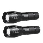 Tactical Flashlight 2 Pack – Tac Light Torch Flashlight – XML T6 – Brightest LED Flashlight with 5 Modes – Adjustable Waterproof Military Grade Flashlight for Biking Camping by PromethFire