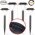 ArMax LED Solar Garden Lights Outdoor, Pathway Walkway Light, Patio Lawn Path Lights, Landscape Gardening Outdoor Solar Powered Lights, Bright White, Up To 25 Hours, Powerful Solar Panel, 4-Pack