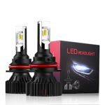 Alla Lighting UM-2018 Newest Version 8000 Lumens Extremely Super Bright Cool White High Power Mini 9007 HB5 LED Headlight Bulb Dual High Low Beam All-in-One Conversion Kits Headlamps Bulbs Lamps