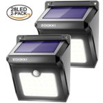 ZOOKKI Outdoor Solar Lights 28 LED 2 Pack, Solar Powered Security Lights with Motion Sensor, Wireless Waterproof Wall Lights Outside for Garden Driveway Patio Yard Deck Pathway