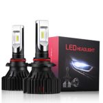 Alla Lighting UM-2018 Newest Version 8000 Lumens Extremely Super Bright Cool White High Power Mini 9005 HB3 9005LL LED Headlight Bulb High Beam All-in-One Conversion Kits Headlamps Bulbs Lamps