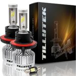 TILLYTEK LED Headlight Bulb Kit Conversion 6000K Cool White 8000LM Upgrade Automotive Car Lighting from Stock Halogen HID (H13 (9008), Standard Kit)