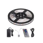 BAILIDA StripSun LED Strip Lights SMD 5050 Waterproof 16.4ft 5M 300leds RGB Color Changing Flexible LED Rope Lights with 44Key Remote +12V 5A Power Supply +IR Control Box