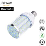 25W Daylight LED Corn Light Bulb for Indoor Outdoor Large Area Auzilar E26 2500Lm 6500K Cool White,for Street Lamp Post Lighting Garage Factory Warehouse High Bay Barn Porch Backyard Garden