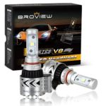 BROVIEW V8 2PCS P13W 12277 12,000lumens LED Fog Light Driving Bulb Headlight Bulbs w/ Clear Arc-Beam Kit 72W 12,000LM 6500K White Cree LED Lights for Cars Replace HID & XENON