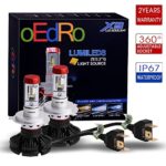 oEdRo H4 HB2 9003 LED Headlight Bulbs High Low Dual Beam Led Headlamp Kit 100w 12000Lm 6000K Cool White Replace for Halogen or HID Bulbs