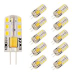 Bogao 10 PACK G4 24 2835 SMD LED 350LM Light Crystal Bulb Lamps 4 Watt AC / DC 12V Equivalent to 30W Incandescent Bulb Replacement Halogen Bulbs (White 6000K )