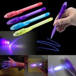 4X UV Light Pen Invisible Ink Security Magic Marker, Accmor Spy Pen with Built in Ultra Violet LED Light