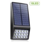 Solar Lights Outdoor – XINREE 15 LED Solar Powered Lights DIM Light with Motion Sensor Mode Wireless Waterproof Security Night Lighting for Garden Patio Yard Path Fence Step Deck
