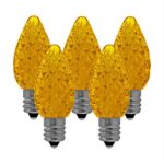 NORAH DECOR Faceted LED C7 Yellow Replacement Night Light Bulbs, Commercial Grade,Supper Brightness LED, Fits Into Candelabra E12 Base Sockets, 25 Pack