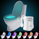 WEBSUN Motion Activated Toilet Night Light 8 Color Changing Led Toilet Seat Light Motion Sensor Toilet Bowl Light