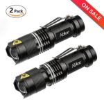 Ablue LED Flashlight, Bright handheld A100 Mini 3 Mode Zoomable Tactical Flashlight with Fluorescent Ring(2 Pack)