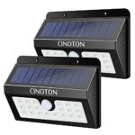 Cinoton 20 LED Solar Lights Solar Motion Sensor Outdoor Light Solar Powered Wireless Waterproof Exterior Security Wall Light for Patio,Deck,Yard,Garden,Path,Home,Driveway,Stairs,NO DIM MODE (2)