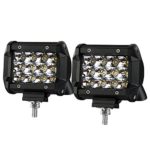 4 inch Led Pods, AKD Part 2pcs 72W Triple Row LED Work Light Spot Beam OSRAM Off Road LED Light Bar Driving Light Waterproof Square Lights for Truck Boat Motorcycle SUV ATV, 2 years Warranty