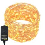 LED String Lights 33ft with 100 leds Fairy String Lights for Bedroom, Patio, Indoor/Outdoor Waterproof Copper Lights for Birthday, Wedding, Party Starry lights UL Listed Warm White plug in