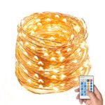 Outdoor String Lights, Keepfit Dimmable 200 LED String Light, 66ft Copper Wire Light, Waterproof Rope Lights, Remote Control ,Warm White, UL Certified for Christmas, Indoor and Outdoor Decoration
