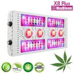 LED grow light full spectrum for indoor plants veg and flower dimmable COB 12-band UV&IR MaxBloom high yield 800W X8 Plus professional led grow light for marijuana over 9 years