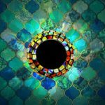 Solar Powered Mosaic Glass, MerryNine Solar Table Lamp Color Changing Glass LED Rechargeable Solar Night Lamp Waterproof Solar Outdoor Lights for Home,Yard, Patio, Party Decorations (Grilles-Cadenza)