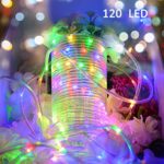 Vmanoo Rope Lights 120 LED Battery Operated String Fairy Christmas Lighting Decor Timer For Outdoor, Indoor, Garden, Patio, Lawn, Holiday, Bedroom Wedding Xmas Decorations (Multi Color)