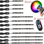 Kingshowstar 12pc Motorcycle LED Light Kit Strips with waterproof Bluetooth Remote Multi-Color Accent Glow Neon Lights Lamp motorbike light