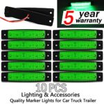 10x 6 LED Clearence Truck Bus Trailer Side Marker Indicators Light Tail Taillight Brake Stop Lamp 12V (Green)¡­