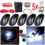 CCIYU 5 Pack Smoke Cab Roof Marker Running Clearance Light Covers + LED For 03-16 DODGE RAM Cab Marker cover case+5050SMD LED Bulb+Wiring pack