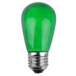 HC Lighting- S14 Style LED Sign Light 1W Medium E26 Screw Base 120V Input LED Retro Fit Light Bulb (2/PK) (Green)