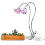 16W LED Grow Lights Bulbs for Indoor Plants,Dual-lamp-switch Growing Light with 360°Flexible Gooseneck for Office Home Garden house Flowers
