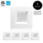 Parmida (4 Pack) 6 inch Dimmable LED Square Retrofit Recessed Downlight, 12W (100W Replacement), 950lm, 5000K (Day Light), ENERGY STAR & ETL, LED Ceiling Can Light, LED Trim