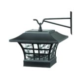 Lot of 2 – Solar Black LED Deck Post Light Fixture with Glass Lens (2-Pack)