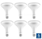 HyperSelect 15W LED Light Bulb BR40 – E26 Bulb Non-Dimmable (100W Equivalent), 5000K (Crystal White Glow), 1360 Lumens, Wide Flood Light Bulb, Indoor Outdoor Bulb UL-Listed (6 Pack)
