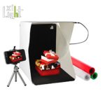 XiLight Portable Mini Photo Studio With LED Light – MultiColor Photography Backdrop White/Black/Green/Red – FREE 360 Tripod Adjustable to Fit Any Phone – FREE Carrying Case!