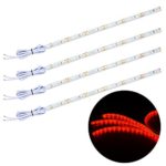 PryEU Red LED Strip Lights 12V for Car Truck Boat Automotive Motorcycle 12” 30CM Super Bright 18 x 3528 SMD Waterproof UL Listed Pack of 4
