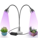 Dual Head LED Plant Grow Light,10W 360° Flexible Indoor Grow Light Plant Grow Lamp with Controllable Luminious Level for Indoor Plants, Hydroponic Gardening, Greenhouse, Office [UPGRADED 2018]