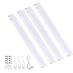 B-right LED Under Cabinet Lighting, Linkable LED T5 Light Bar, Independent On/Off Design for Kitchen Closet, UL Listed Power Supply (17.7″ 4-PK Soft Warm White)