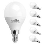 E12 LED Bulb 50 Watts, Aooshine 5 Watt LED Candelabra Bulb, Daylight White 5000K Decorative G14 LED Bulbs for Ceiling Fan Non-Dimmable(Pack of 6)