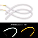 2pc 24″ Amber Sequential Switchback LED Strip Light tube Kit DRL Turnsignal White Daytiem Running Light for Headlights Retrofit