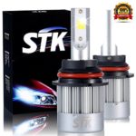STK HB5 9007 LED Headlight Bulbs, 60W 7200Lm 6000K All-in-One Car Led Headlamp Conversion Kit, Cool White – 2 Year Warranty ( Pack of 2 )