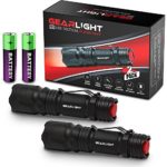 GearLight M3 LED Tactical Flashlight [2 PACK] with Belt Clip, Batteries Included – Zoomable, 3 Modes, Water Resistant, Small Mini Light – Best Everyday Carry Flashlights