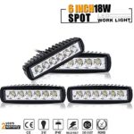 TURBOSII Spot Straight Fog Work Light 6″ 4pcs DRL Backup Driving Pods Grill Reverse Hidden Bumper LED Light Bar for SxS Motorhome Pontoon Trailer Pickup Golf Cart Hustler UTV Lawnmower Chevy