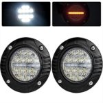 Liteway 2PcsX48W 4″ Round CREE Led Light Bar Fog Lights With Turn Signal Lamp Flood Spot Combo Beam Driving Lamp Work Light Waterproof Flush Mount for Jeep Truck Tacoma Bumper ATV UTV