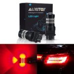 AUXITO Brilliant Red 3157 LED Bulbs Extremely Bright 48-SMD 4014 LED Chipsets 3156 3057 4057 4157 LED Bulbs with Projector for Brake Lights (Pack of 2)