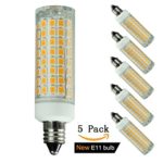 [5-pack] E11 led bulb, 75W or 100W Equivalent Halogen Replacement Lights, Dimmable, Mini Candelabra Base, 1000 Lumens Warm White 3000K, AC110V/ 120V/ 130V, Replaces T4 /T3 JD Type clear e11 light bulb